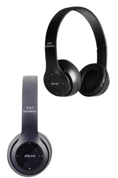 Bluetooth Kablosuz Kulaklık Siyah Wireless 5.0 Kulak Üstü Uzun Pil Ömrü