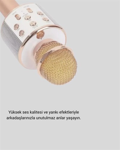 Bluetooth Karaoke Mikrofon Şarjlı Uzun Pil Ömürlü Çok Fonksiyonlu