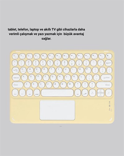 Bluetooth Klavye – Kablosuz, Sessiz Tuşlu, Android iOS Windows Uyumlu, Kompakt Taşınabilir Tasarım