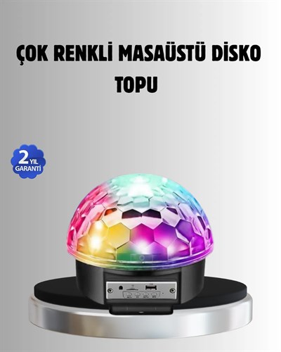 Bluetooth Kontrollü Masaüstü Disko Topu Işığı – Renkli LED Işık Gösterisi ve Uzaktan Kumanda