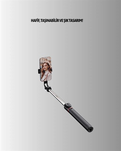 Bluetooth Selfie Çubuğu – Katlanabilir, Uzaktan Kumandalı