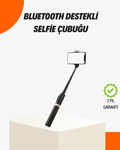 Bluetooth’lu Işıklı Selfie Çubuğu – Katlanabilir, 130 cm