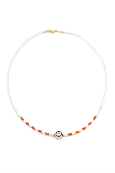 Boncuk Göz Kolye - Beyaz