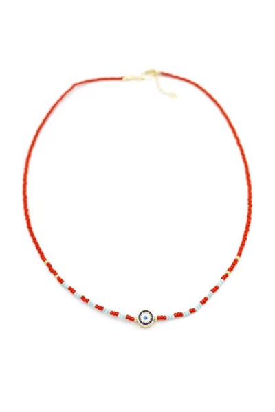 Boncuk Göz Kolye - Kırmızı