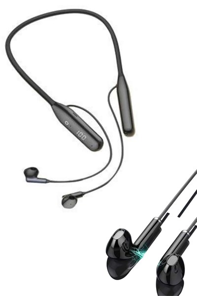 Boyun Bantlı Kablolu Yüksek Ses Kaliteli Bluetooth Kulaklık Uzun Pil Ömrü 100 saat sarj