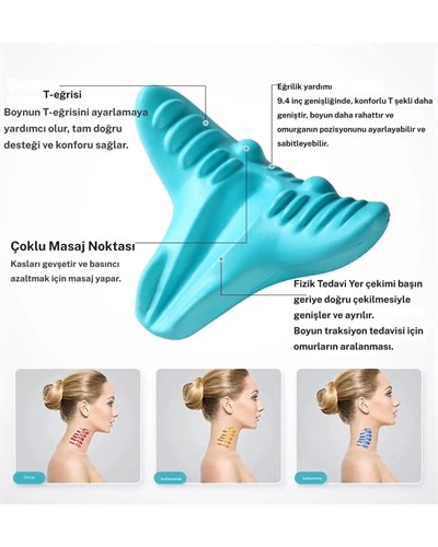 Boyun Ve Omuz Gevşetici, Servikal Traksiyon Cihazı Akupunktur Boyun Omuz Sırt Desteği Masaj Yastığı, Boyun Sedye Masajı