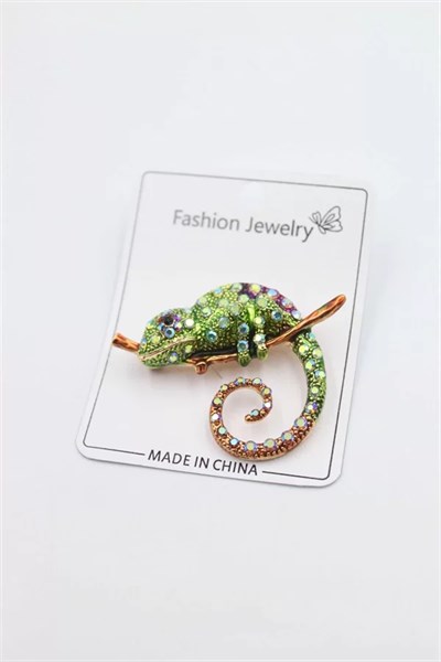 Bukalemun Broş - Yeşil