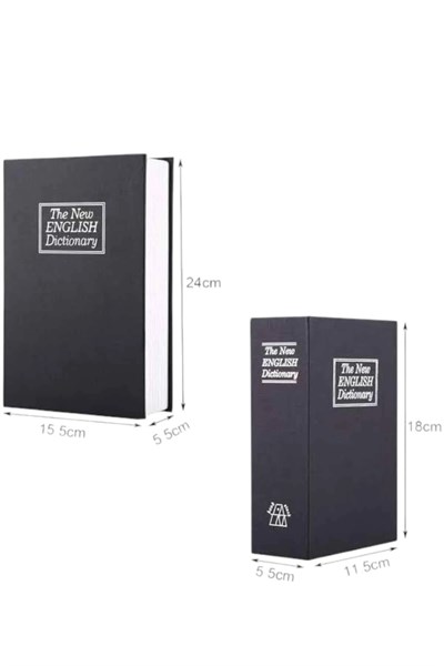 Büyük Boy Anahtarlı Kitap Görünümlü Gizli Kasa Çelik Kasa Altın Kasası