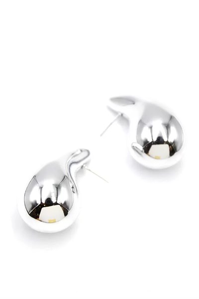 Büyük Boy Damla Küpe - Gümüş