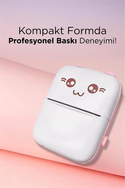 C9 Pembe Mini Yazıcı Taşınabilir Termal Yazıcı Kablosuz Bağlantı AP Kontrol Cep Yazıcısı