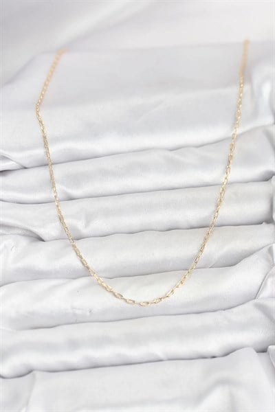 CM 14K Gold Renk Ataç Zincir Model 60 cm Kadın Kolye