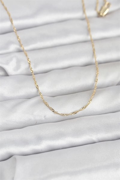 CM 14K Gold Renk Burgu Model 60 cm Kadın Kolye