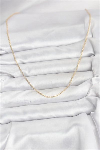 CM 14K Gold Renk Burgu Model 60 cm Kadın Kolye