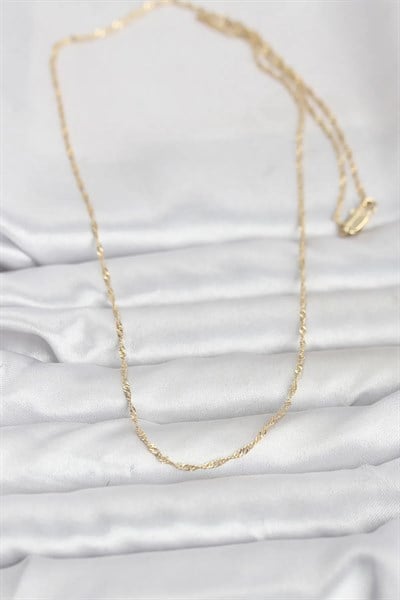 CM 14K Gold Renk Burgu Model 60 cm Kadın Kolye