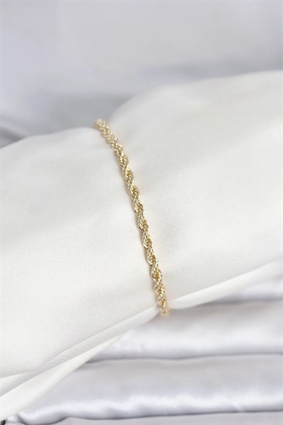 CM 14K Gold Renk Burgu Model Kadın Bileklik