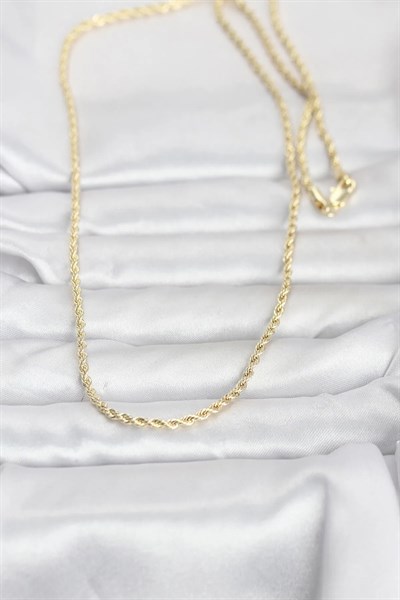 CM 14K Gold Renk Burgu Model Zincirli 60 cm Kadın Kolye