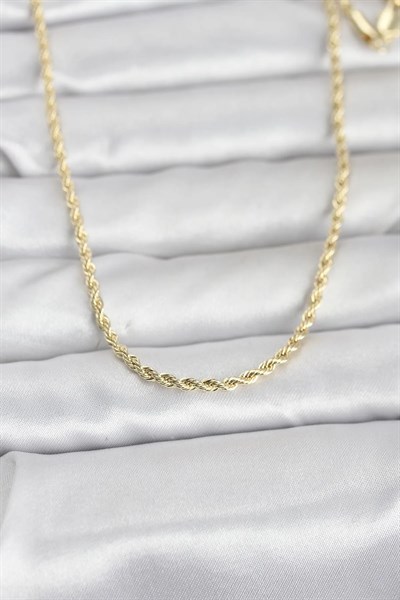 CM 14K Gold Renk Burgu Model Zincirli 60 cm Kadın Kolye