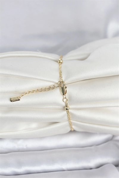 CM 14K Gold Renk Burgu Topçuk Model Kadın Bileklik