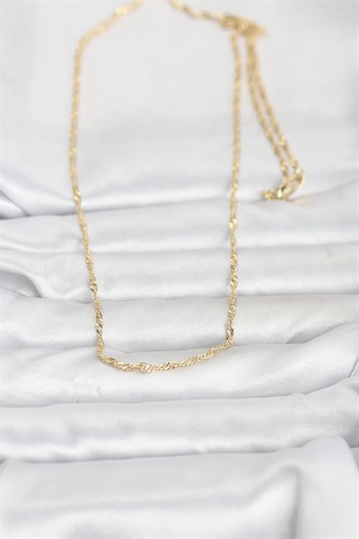 CM 14K Gold Renk Burgu Zincirli 60 cm Kadın Kolye