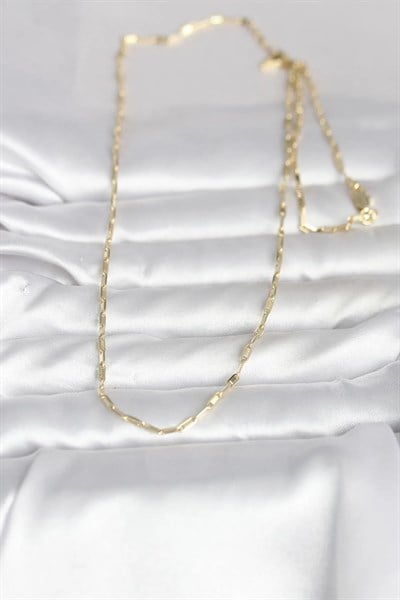 CM 14K Gold Renk İnce Ataç Zincir Model 60 cm Kadın Kolye