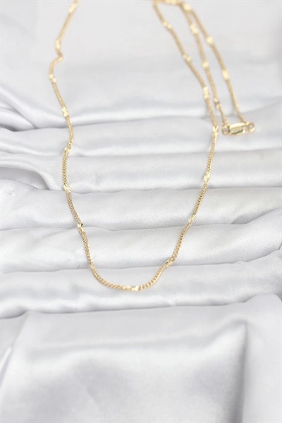 CM 14K Gold Renk Lazer Puntalı Model 60 cm Kadın Kolye