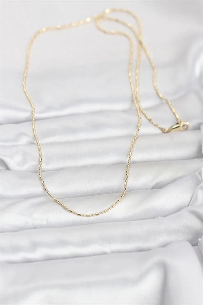 CM 14K Gold Renk Parçalı Topçuk Model 60 cm Kadın Kolye