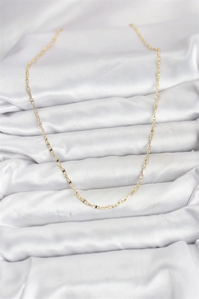 CM 14K Gold Renk Pirinç Gemi Zinciri Model Kadın Kolye