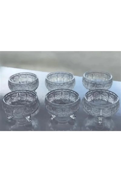 Cam Ayaklı Kase 6lı Kristal Görünüm Royaleks-69812