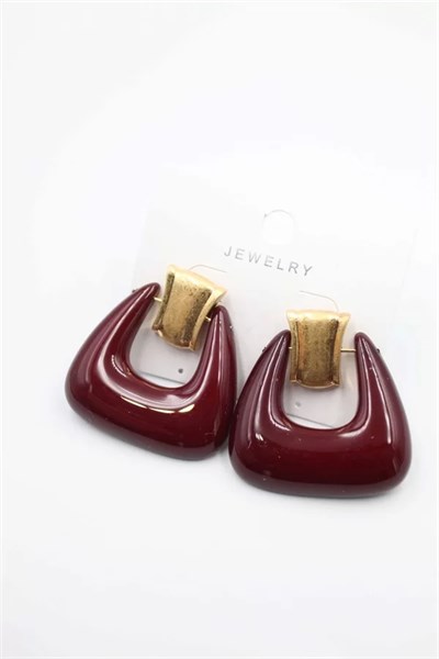 Çanta Küpe - Bordo