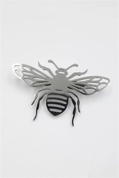 Çelik Arı Broş - Gümüş
