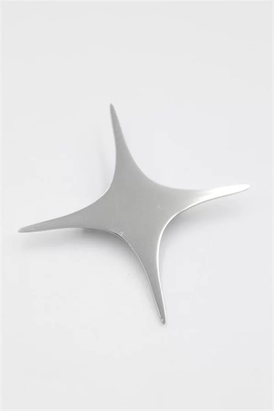 Çelik Yıldız Broş - Gümüş