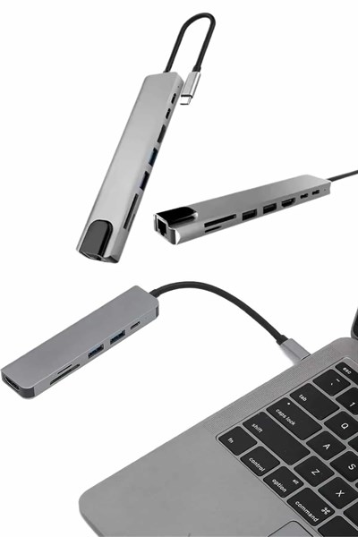 Çevirici Dönüştürücü Adaptör Macbook 3 In 1 Type-C To Hdmı USB 3.0