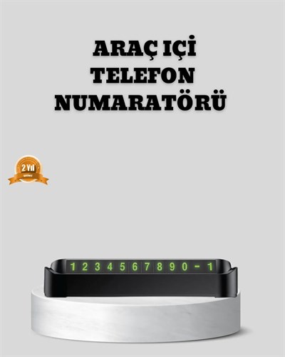 Çevirmeli Araç İçi Park Numaratörü – Alüminyum Gri, Kolay Montaj ve Net Görünüm