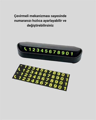 Çevirmeli Araç İçi Park Numaratörü – Alüminyum Gri, Kolay Montaj ve Net Görünüm