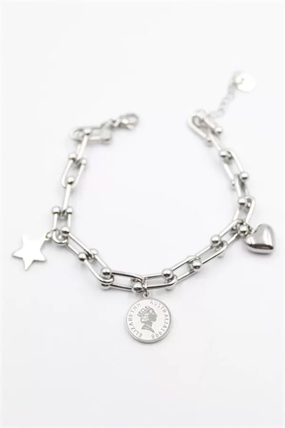 Charm Tfn Zincir Bileklik - Gümüş