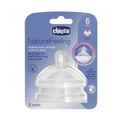 Chicco Naturalfeeling Biberon Emziği 6 ay+ Hızlı Akış 2li