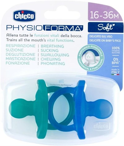 Chicco PhysioForma Soft 2li Silikon Emzik 16-36 Ay Erkek