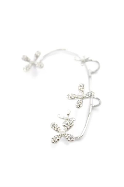 Çiçek Kıkırdak Küpe - Gümüş