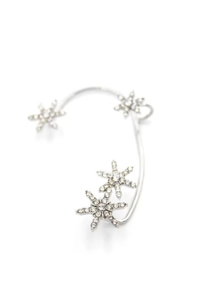 Çiçek Kıkırdak Küpe - Gümüş