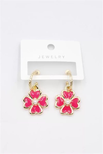 Çiçek Küpe - Pembe