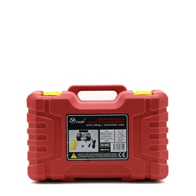 Çift Silindir 12V Oto Hava Kompresörü 150 PSI - Fenerli, Bar Göstergeli