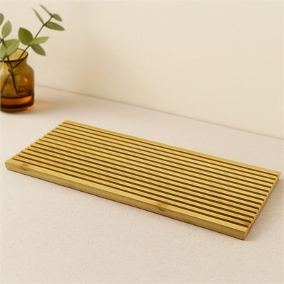 Çift Taraflı Ahşap Bambu Sunum Tepsisi 17x39 cm