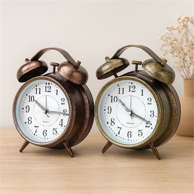 Çift Zilli Metal Masa Çalar Saat (10 cm)