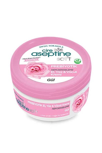 Cire Aseptine Soft Gül Özlü Nem Dengeleyici , Besleyici Prebiyotikli Krem 100 ml