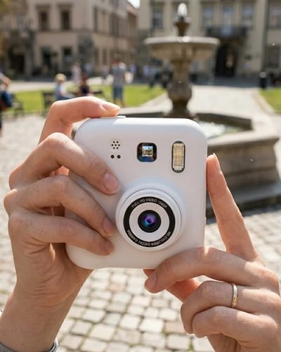 Çocuk Dijital Baskılı Kamera 5 Kalem 4 Rulo Kağıt Hediyeli Eğlenceli Fotoğraf Makinesi