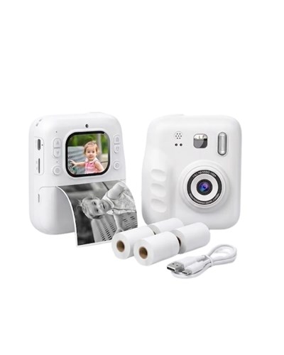 Çocuk Dijital Baskılı Kamera 5 Kalem 4 Rulo Kağıt Hediyeli Eğlenceli Fotoğraf Makinesi