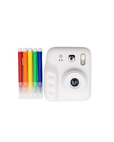 Çocuk Dijital Baskılı Kamera 5 Kalem 4 Rulo Kağıt Hediyeli Eğlenceli Fotoğraf Makinesi