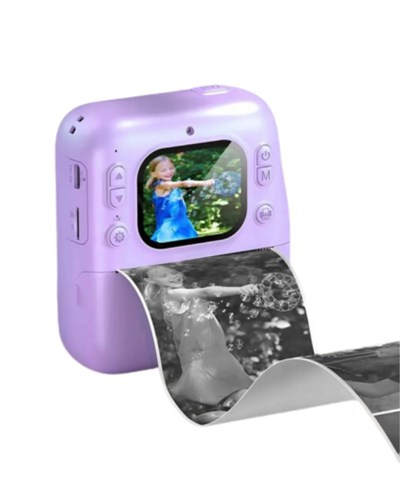 Çocuklar İçin Anında Baskılı Kamera HD Ekran 4 Rulo Kağıt 5 Kalem Set Hediyeli