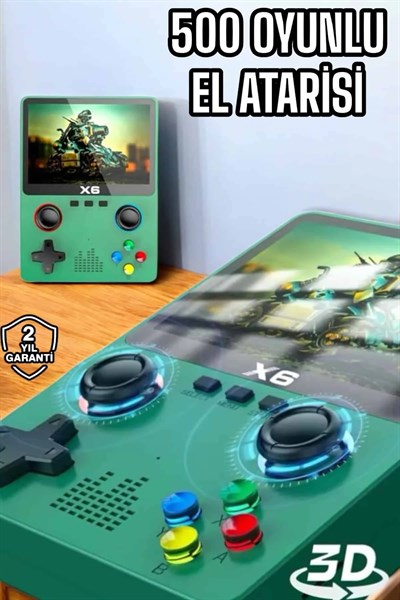 Çocuklara Özel 666 Oyunlu X6 Atari Video İzleme ve Müzik Dinleme