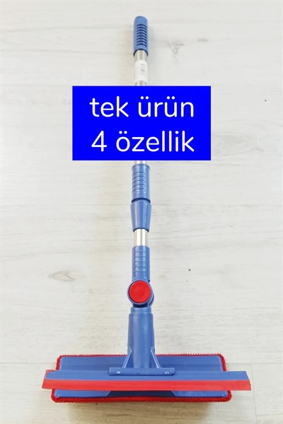 Çok Amaçlı Cam Silme Fırçası - Silikon Uçlu Çekçek - Tüy Toplayıcı Döner Başlıklı